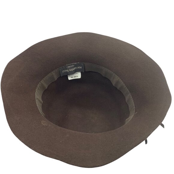 Vtg Alessandra Bacci Womens Wool Cloche Hat Decorative Button Ribbon Italy Made - Picture 6 of 6